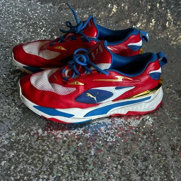 Puma RsFast Dynamic Red and Blue Athletic Men Sneakers Shoes Size 9.5 - Picture 2 of 16